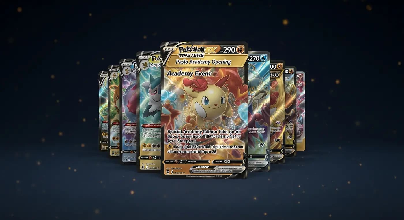 Pokémon Masters EX: Academy Event Pasio Academy Opening, Academy Event Best Buddies Program, Special Academy Edition Take on Super Sparring with academy sync pairs, Lacey Poké Fair Scout and Triple Feature Scout all underway until April 28