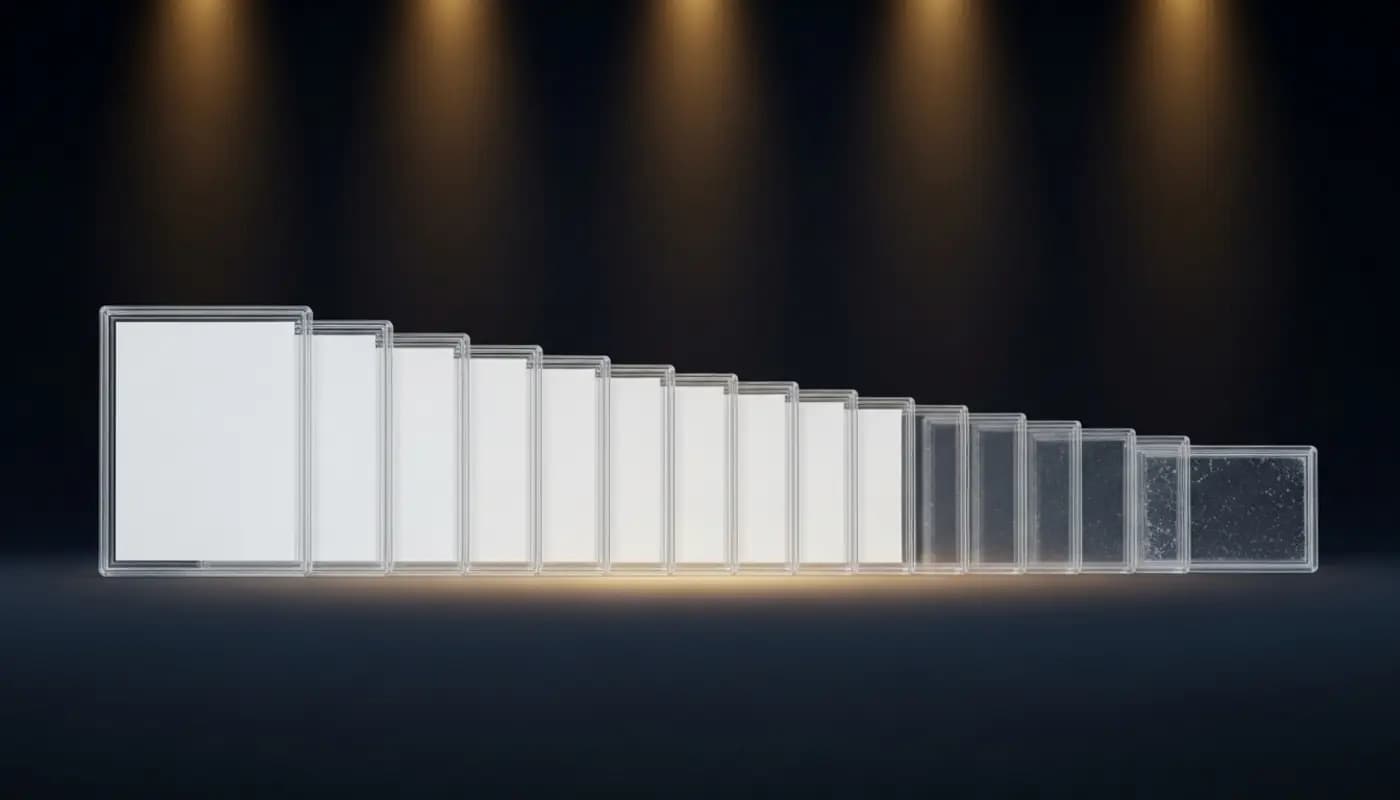 MasterGrade scale — ten graded slabs from pristine 10 to worn 1