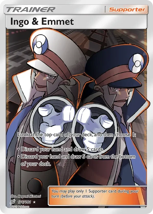 176/181 Ingo & Emmet Full Art Trainer Pokemon Card