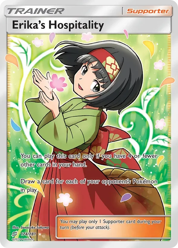 174/181 Erika's Hospitality Full Art Trainer Pokemon Card