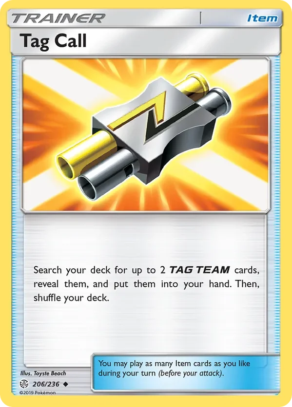 206/236 Tag Call Uncommon Trainer Card