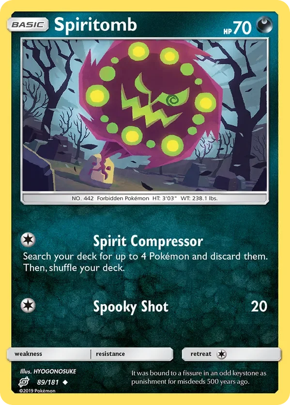 89/181 Spiritomb Uncommon Pokemon Card