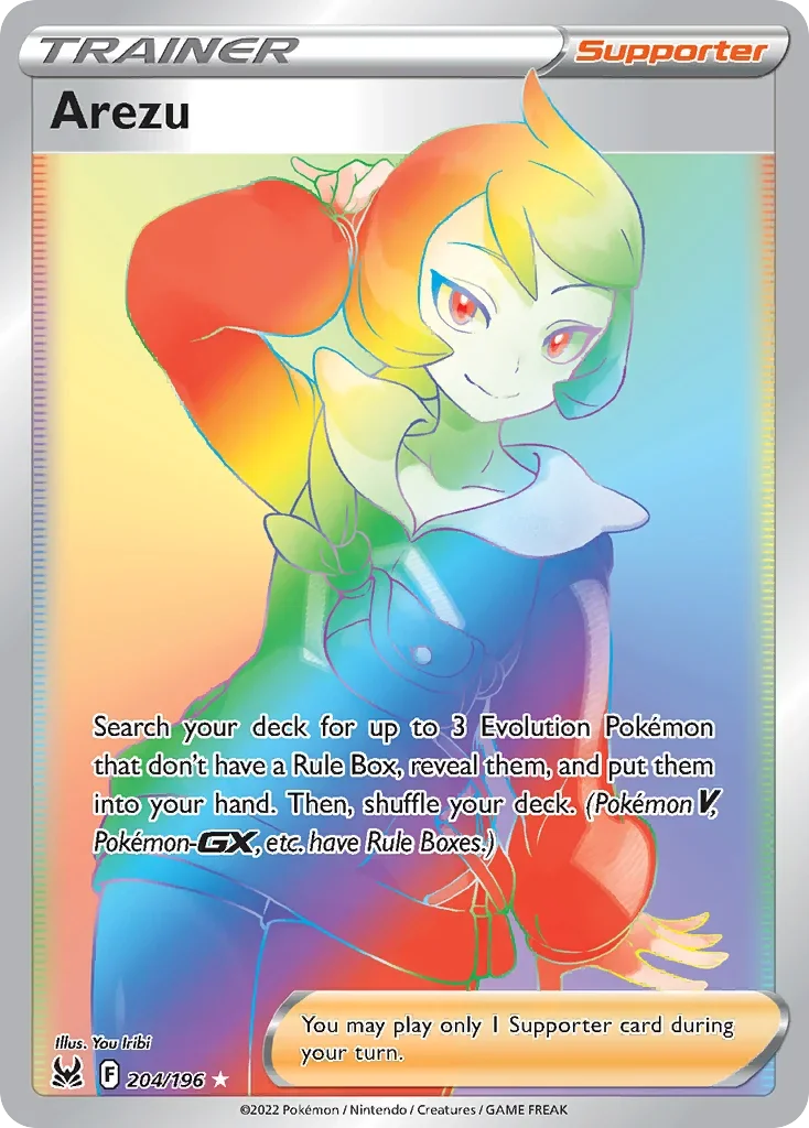 204/196 from Lost Origin Rainbow Rare Trainer Card