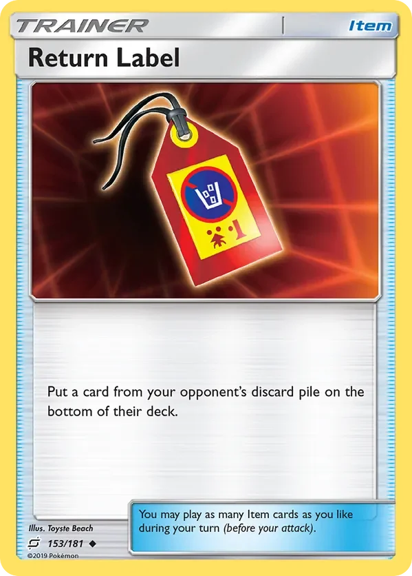 153/181 Return Label Uncommon Trainer Card