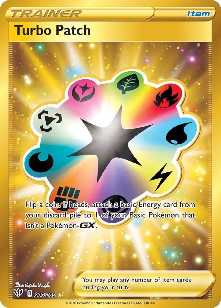 200/189 from Darkness Ablaze Gold Secret Rare Trainer Card