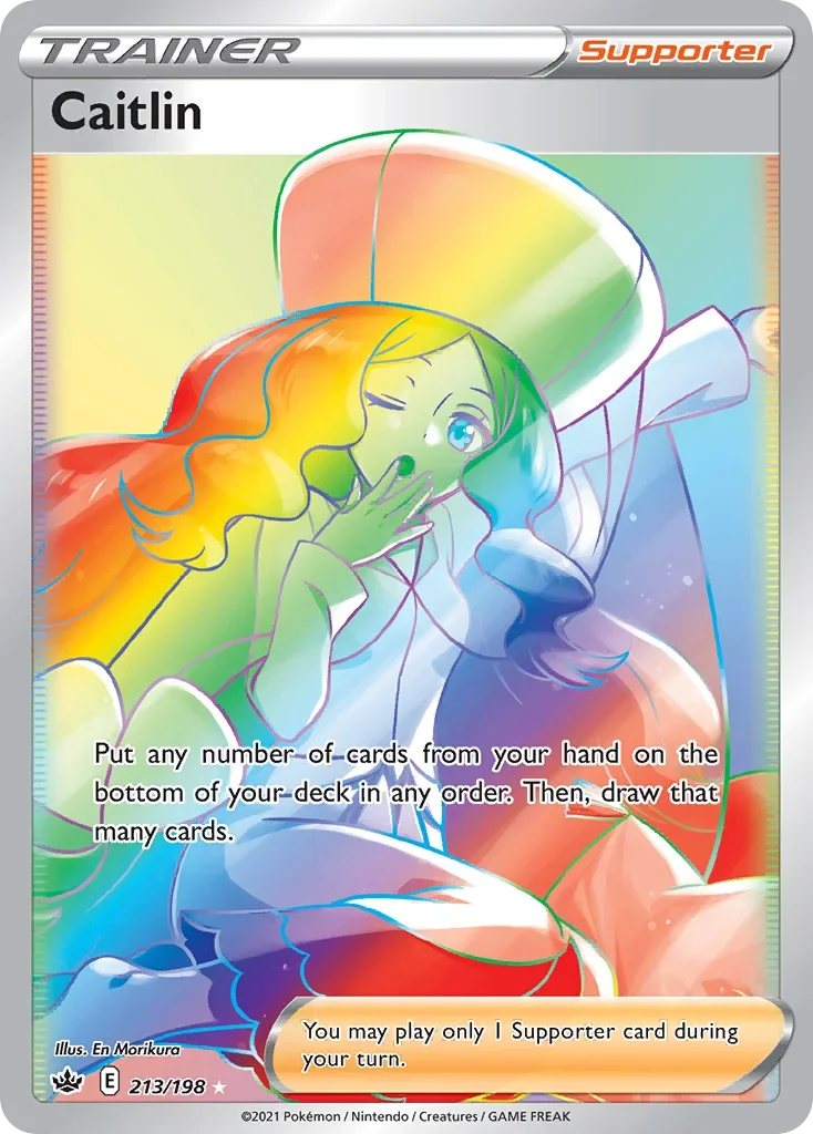 213/198 from Chilling Reign Rainbow Rare Trainer Card