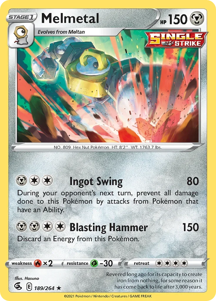 189/264 from Fusion Strike Holo Rare Pokemon Card