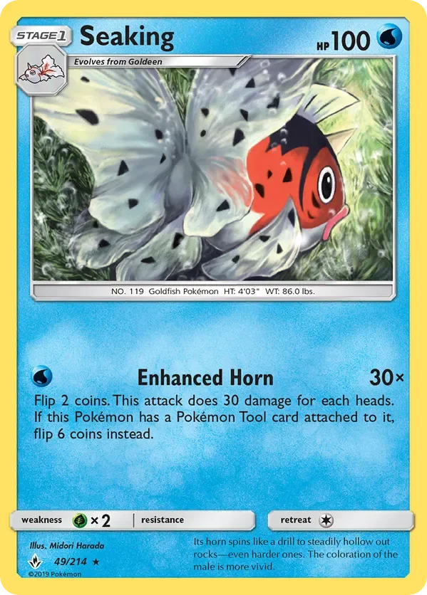 49/214 Seaking Rare Pokemon Card