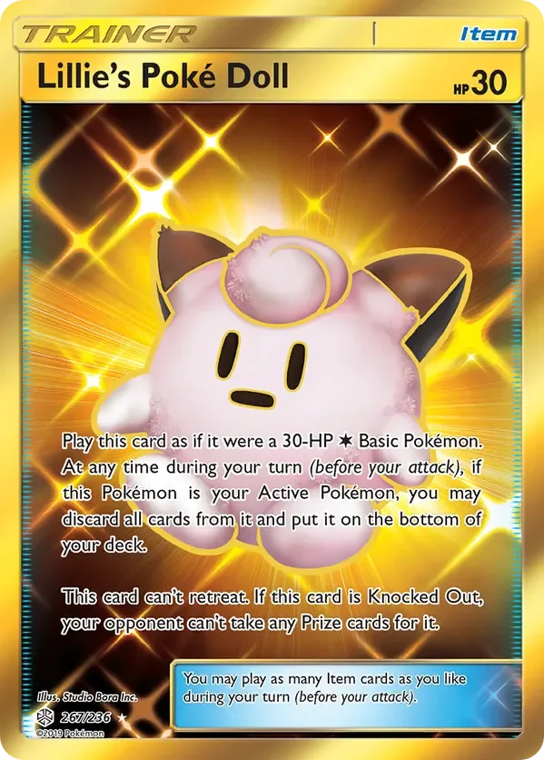 267/236 Lillie's Poke Doll Gold Rare Trainer Card