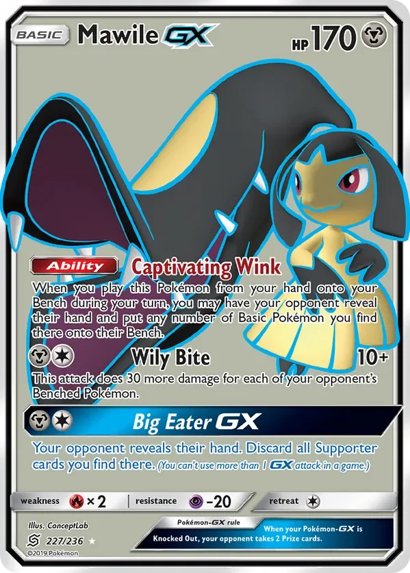 227/236 Mawile GX Full Art Ultra Rare Pokemon Card