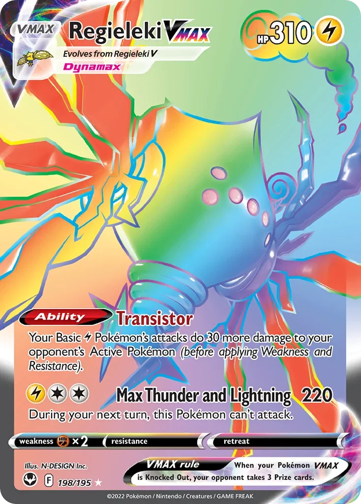 198/195 from Silver Tempest Rainbow Rare Pokemon Card