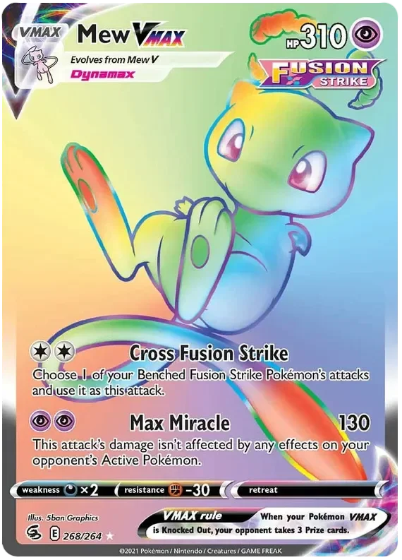 268/264 from Fusion Strike Rainbow Rare Pokemon Card