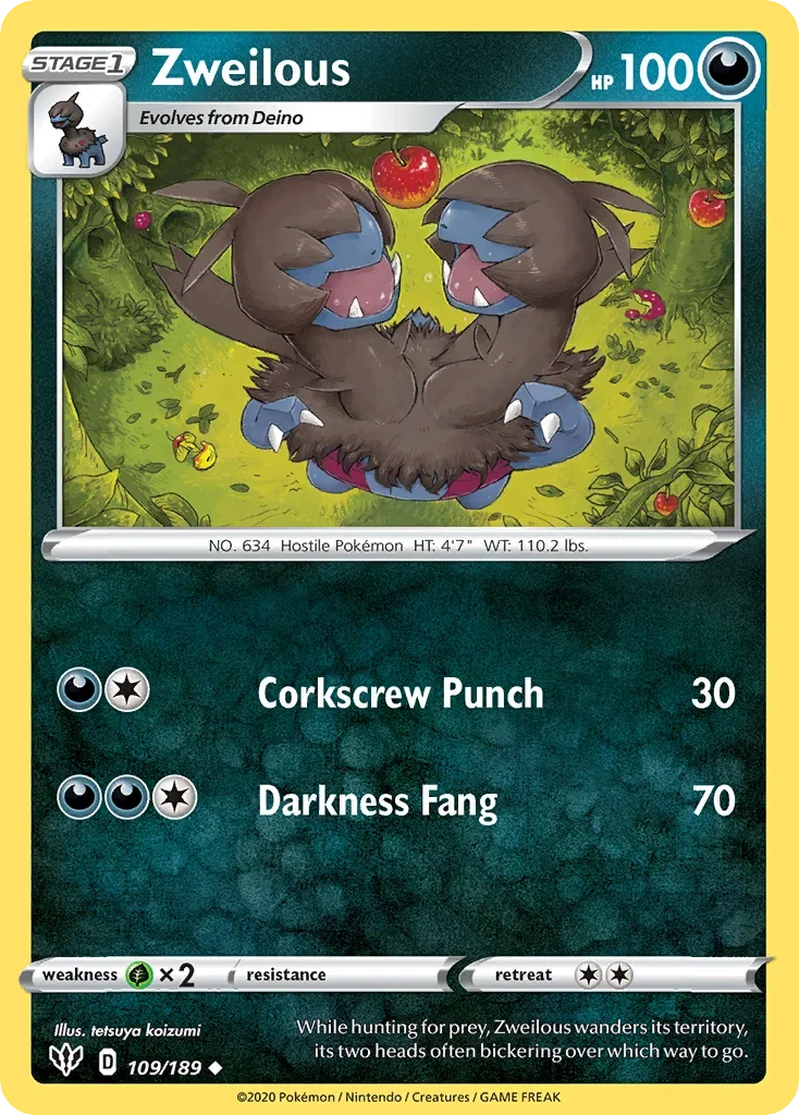 109/189 from Darkness Ablaze Uncommon Pokemon Card