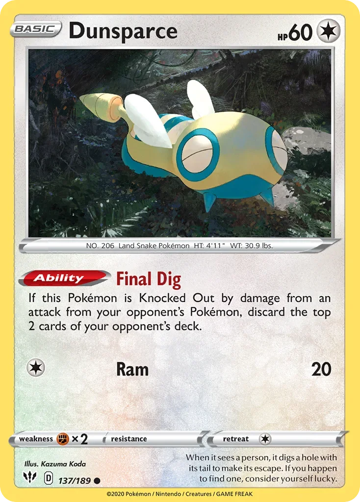 137/189 from Darkness Ablaze Common Pokemon Card