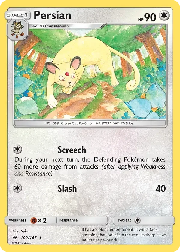 102/147 from Burning Shadows Rare Pokemon Card