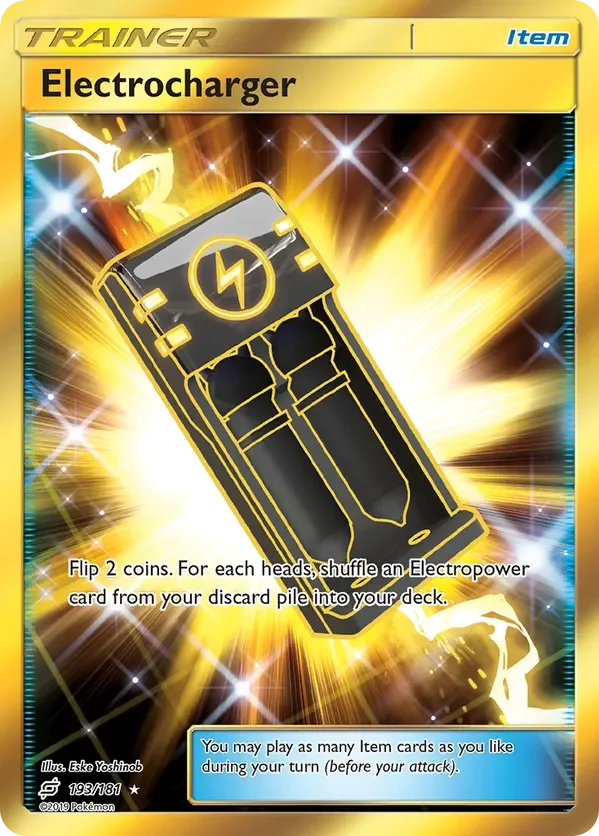 193/181 Electrocharger Gold Rare Trainer Card
