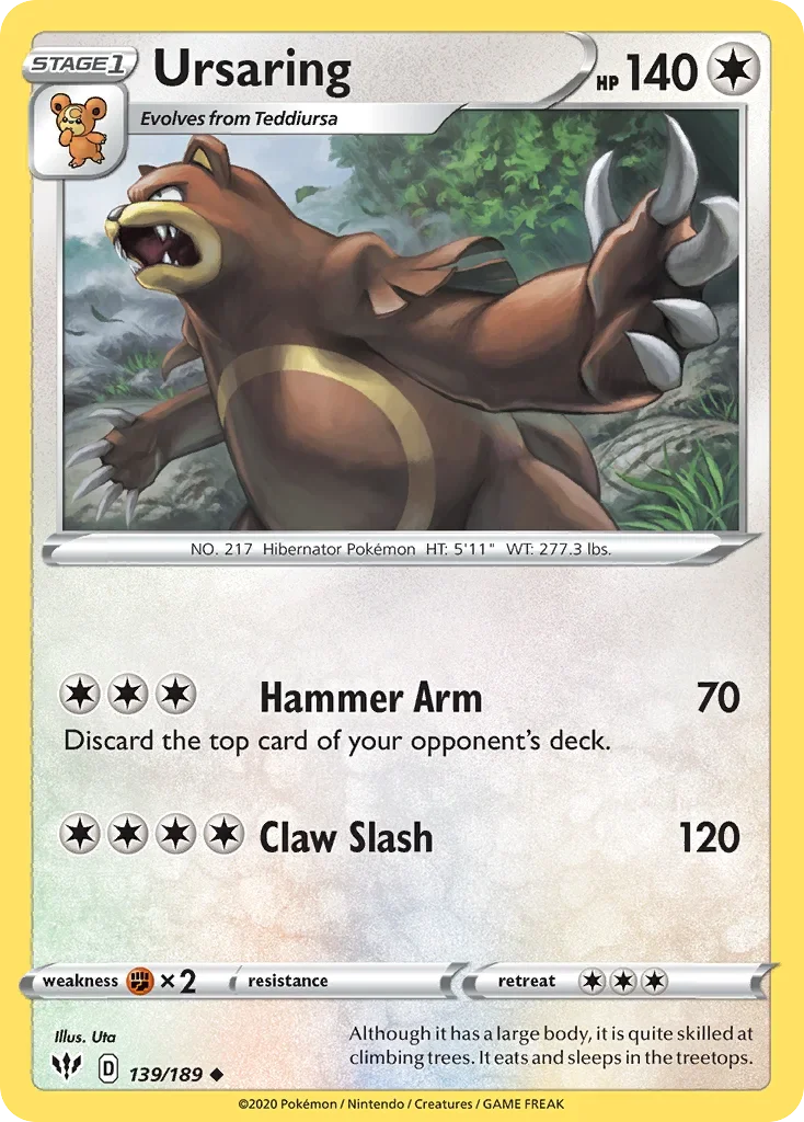 139/189 from Darkness Ablaze Uncommon Pokemon Card