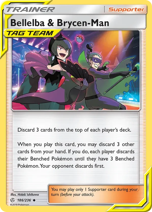 186/236 Bellelba & Brycen-Man Uncommon Trainer Card