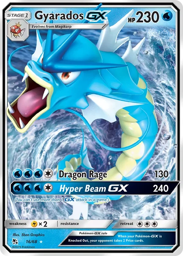 16/68 Gyarados GX Ultra Rare Pokemon Card