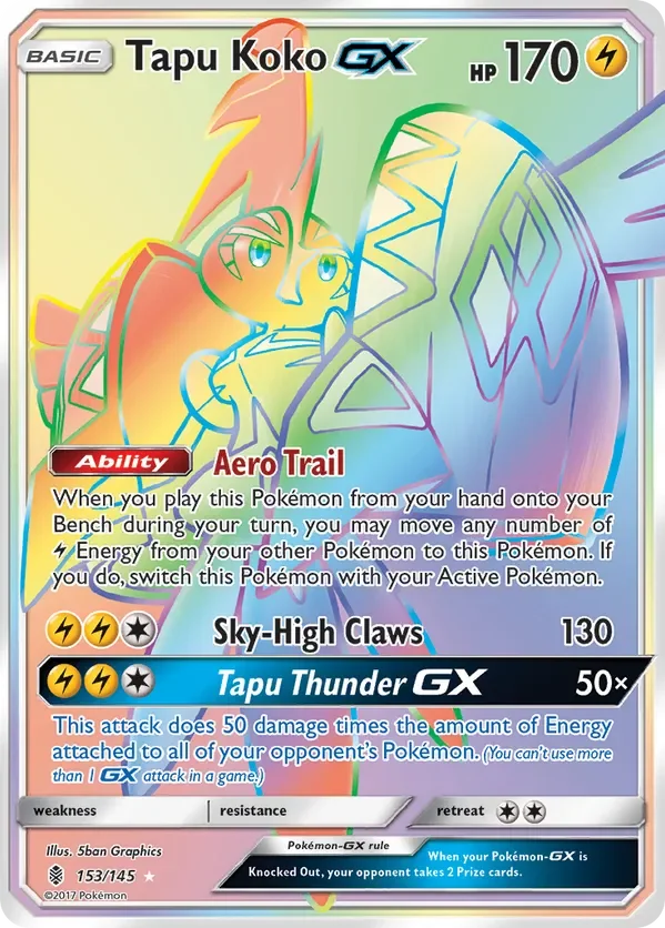 153/145 from Guardians Rising Rainbow Rare Pokemon Card