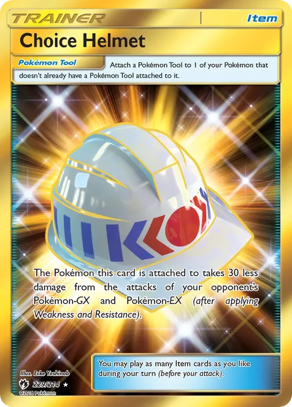 229/214 Choice Helmet Gold Rare Pokemon Card