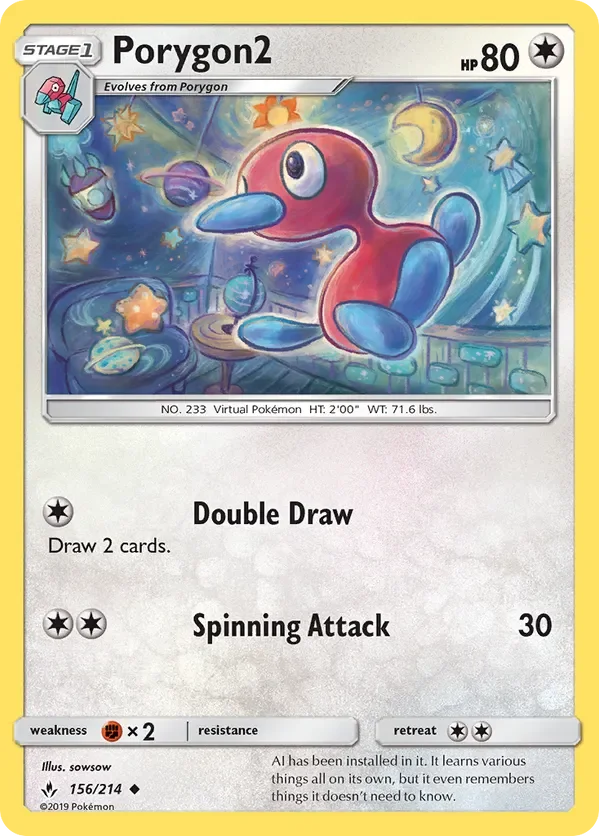 156/214 Porygon2 Uncommon Pokemon Card