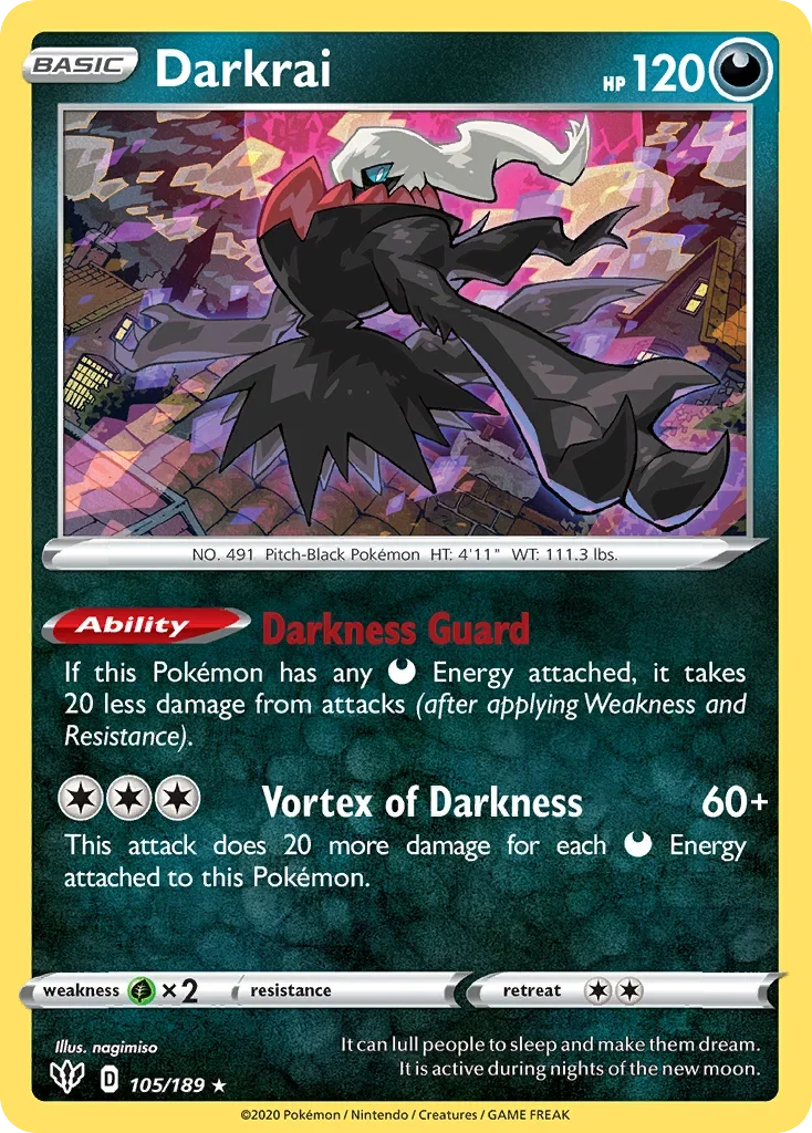105/189 from Darkness Ablaze Holo Rare Pokemon Card