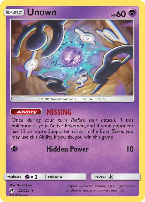 92/214 from Lost Thunder Rare Pokemon Card