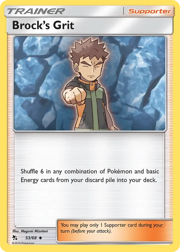 53/68 Brock's Grit Uncommon Trainer Card
