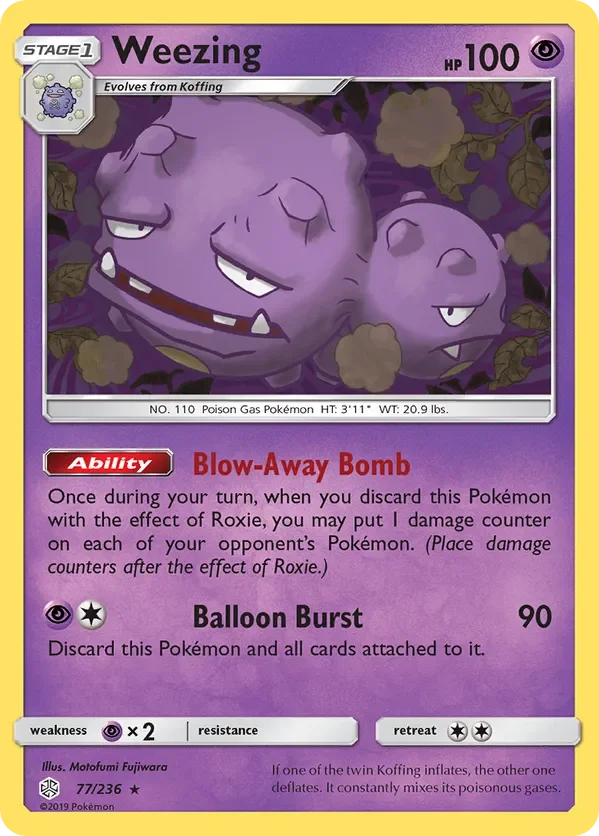 77/236 Weezing Rare Pokemon Card