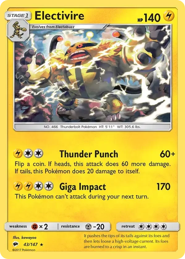 43/147 from Burning Shadows Rare Pokemon Card