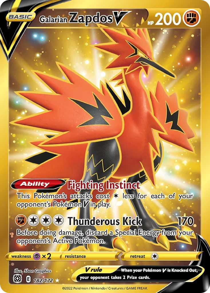 182/172 from Brilliant Stars Gold Secret Rare Pokemon Card