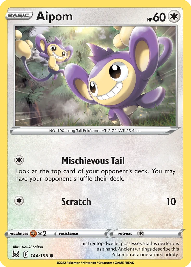 144/196 from Lost Origin Common Pokemon Card