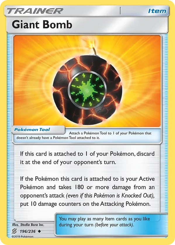 196/236 Giant Bomb Uncommon Trainer Card