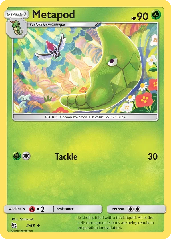 2/68 Metapod Uncommon Pokemon Card