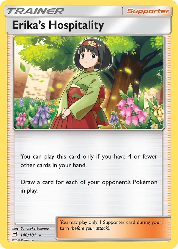 140/181 Erika's Hospitality Holo Rare Trainer Card