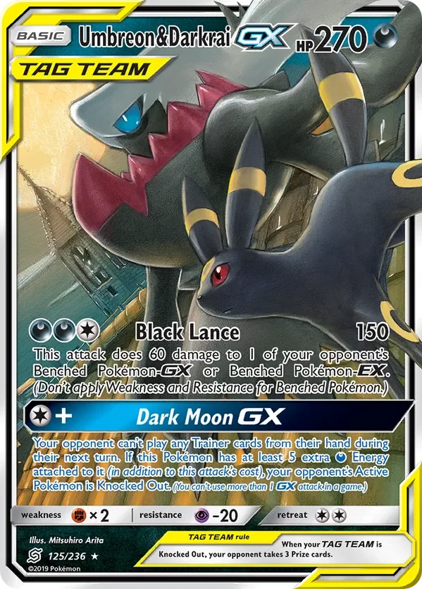 125/236 Umbreon & Darkrai GX Ultra Rare Pokemon Card