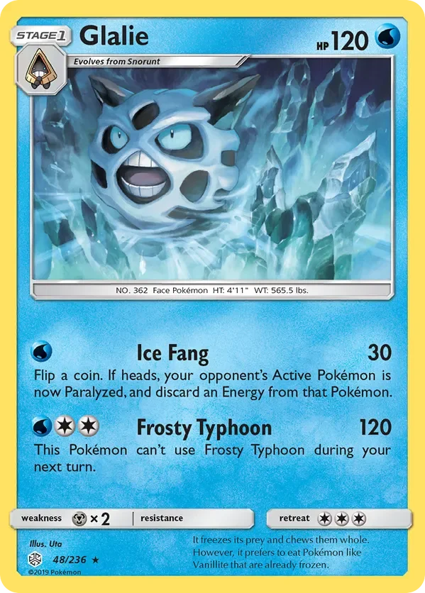 48/236 Glalie Rare Pokemon Card