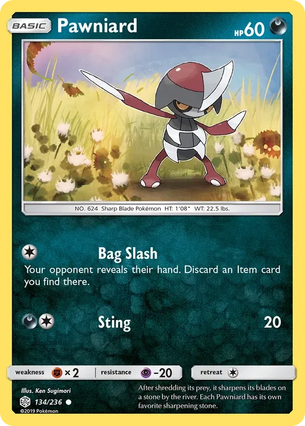 134/236 Pawniard Common Pokemon Card