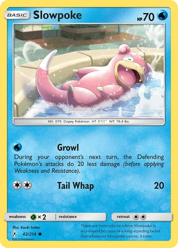 42/214 Slowpoke Common Pokemon Card