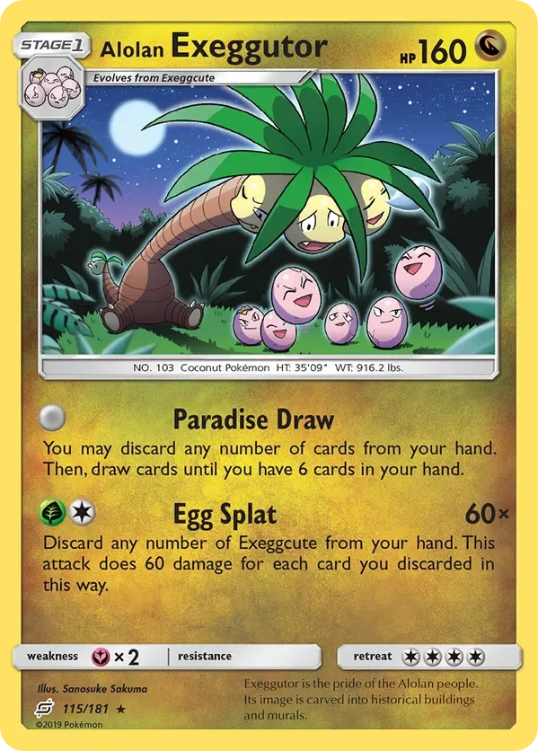 115/181 Alolan Exeggutor Rare Pokemon Card