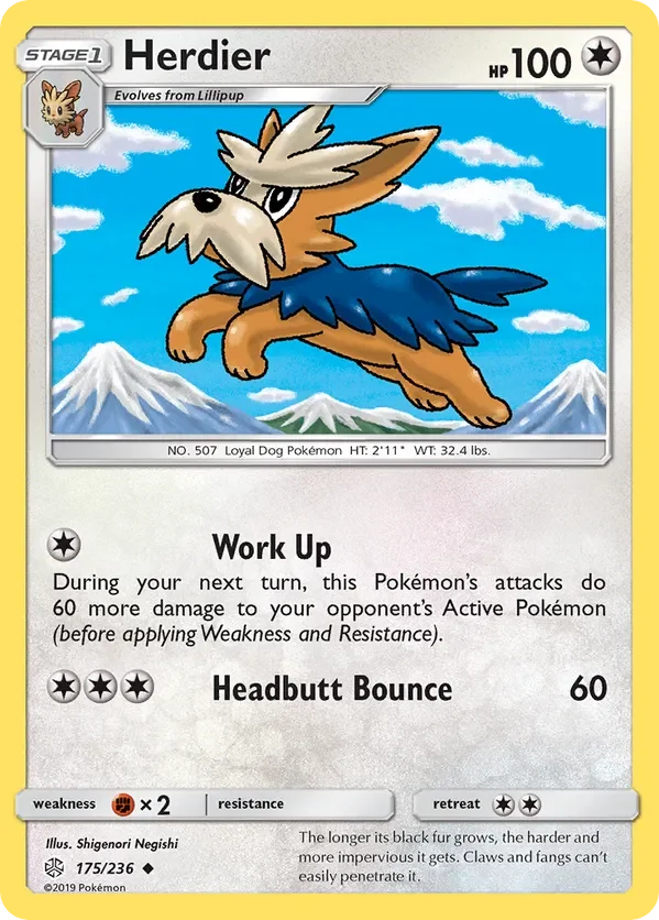 175/236 Herdier Uncommon Pokemon Card