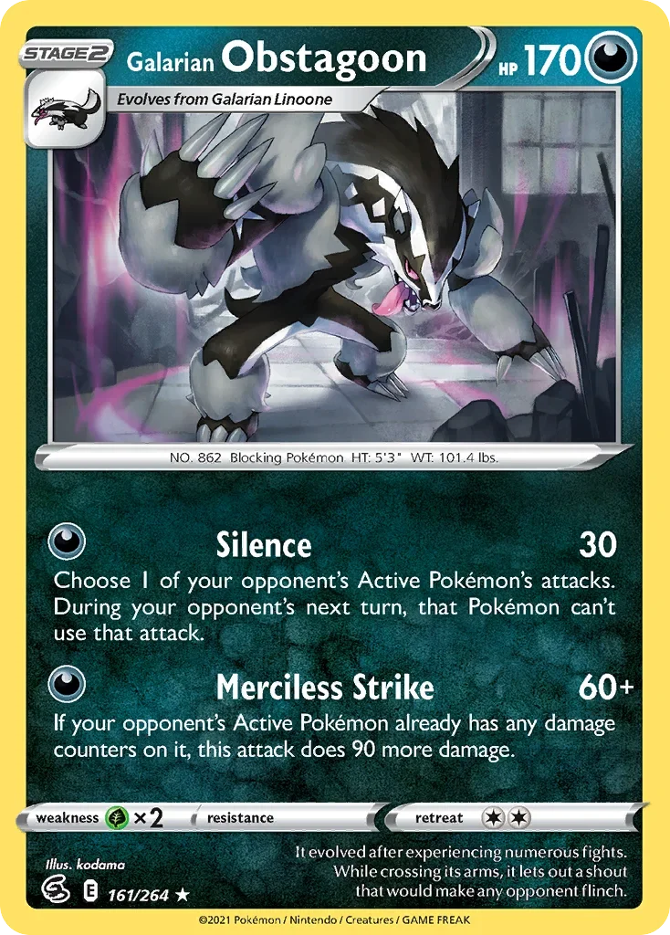 161/264 from Fusion Strike Holo Rare Pokemon Card