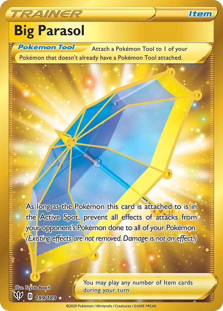199/189 from Darkness Ablaze Gold Secret Rare Trainer Card