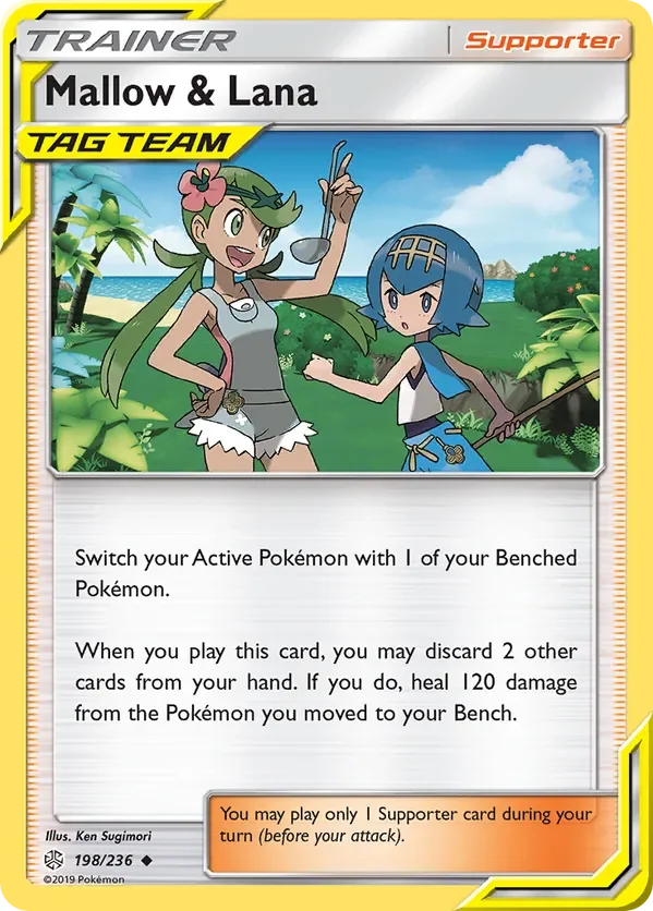 198/236 Mallow & Lana Uncommon Trainer Card
