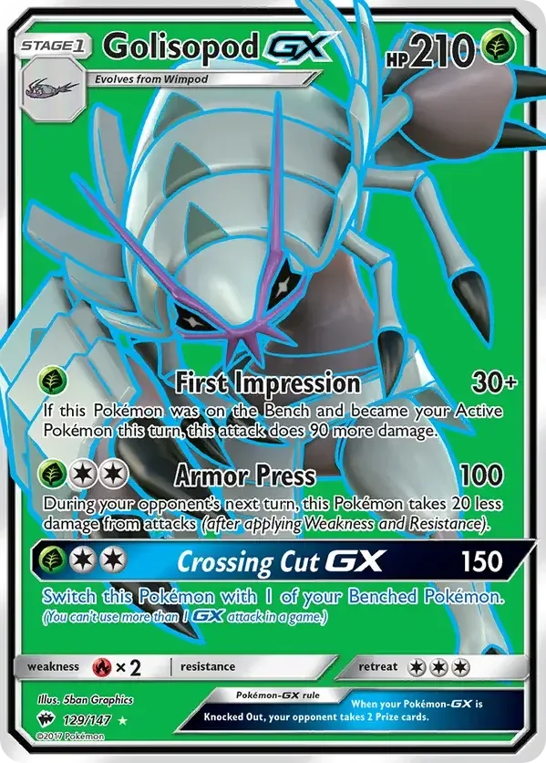 129/147 from Burning Shadows Full Art Pokemon Card