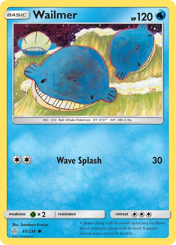 45/236 Wailmer Common Pokemon Card