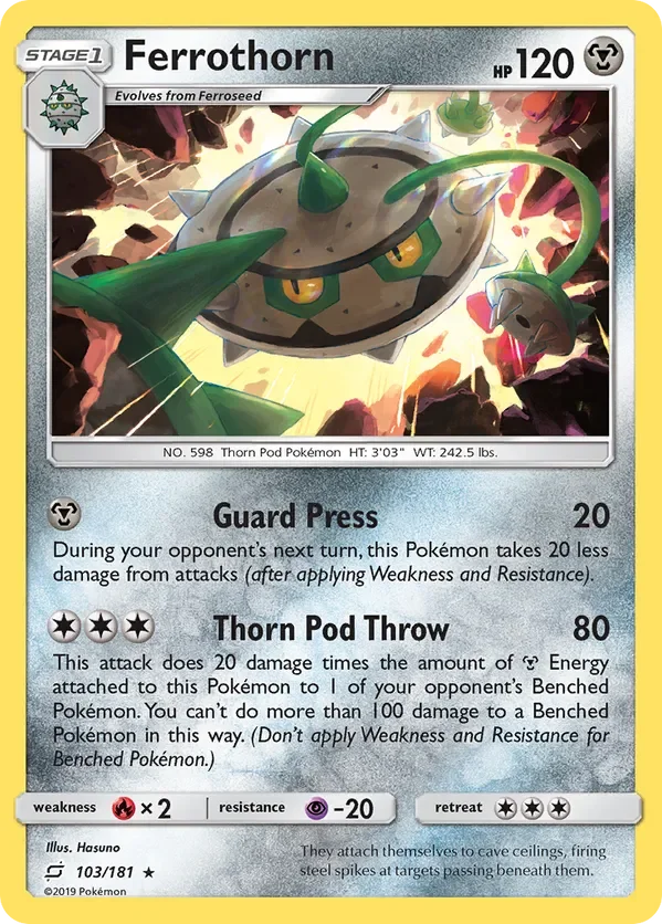 103/181 Ferrothorn Rare Pokemon Card