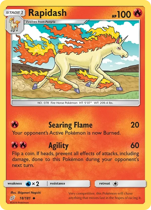 18/181 Rapidash Uncommon Pokemon Card