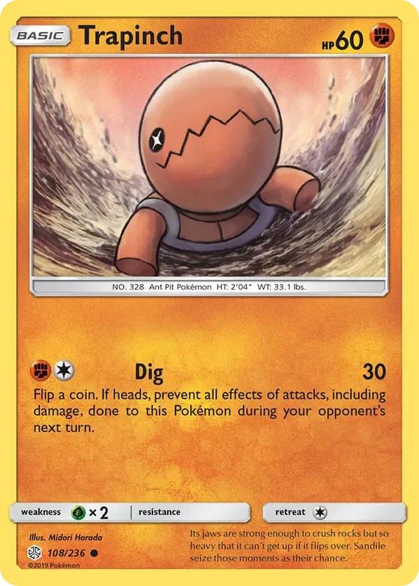 108/236 Trapinch Common Pokemon Card